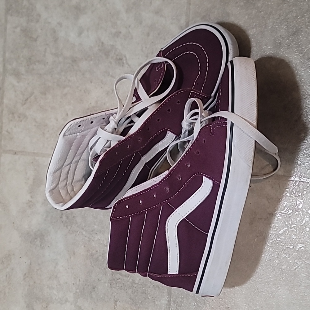 Vans Womens 7 Mens 5.5 Maroon Suede Sk8-Hi